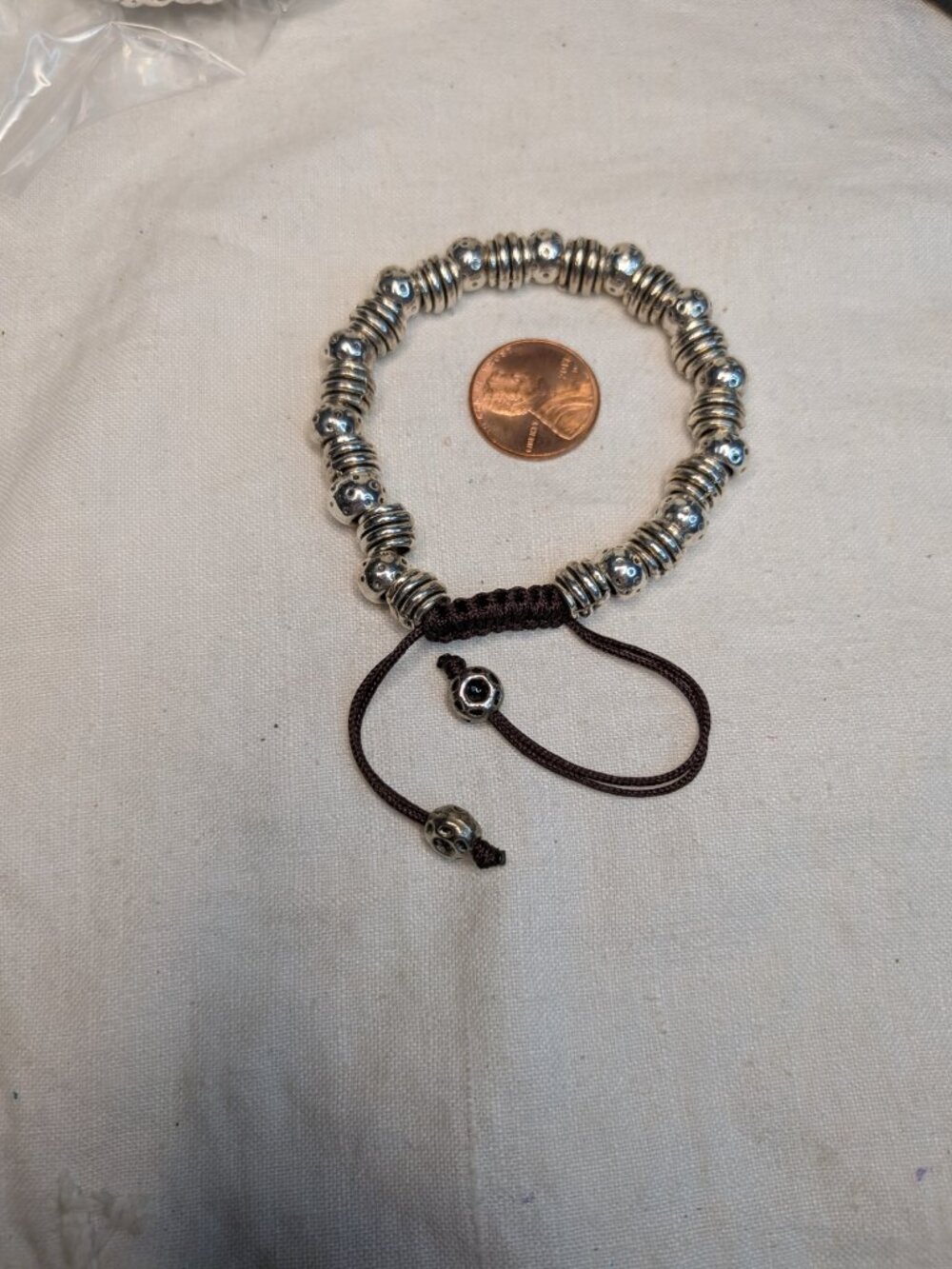 Men’s Stainless Steel Shamballa Bracelet – Adjustable Macramé Cord